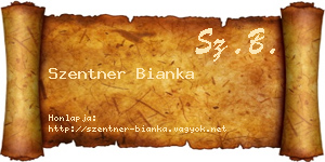 Szentner Bianka névjegykártya